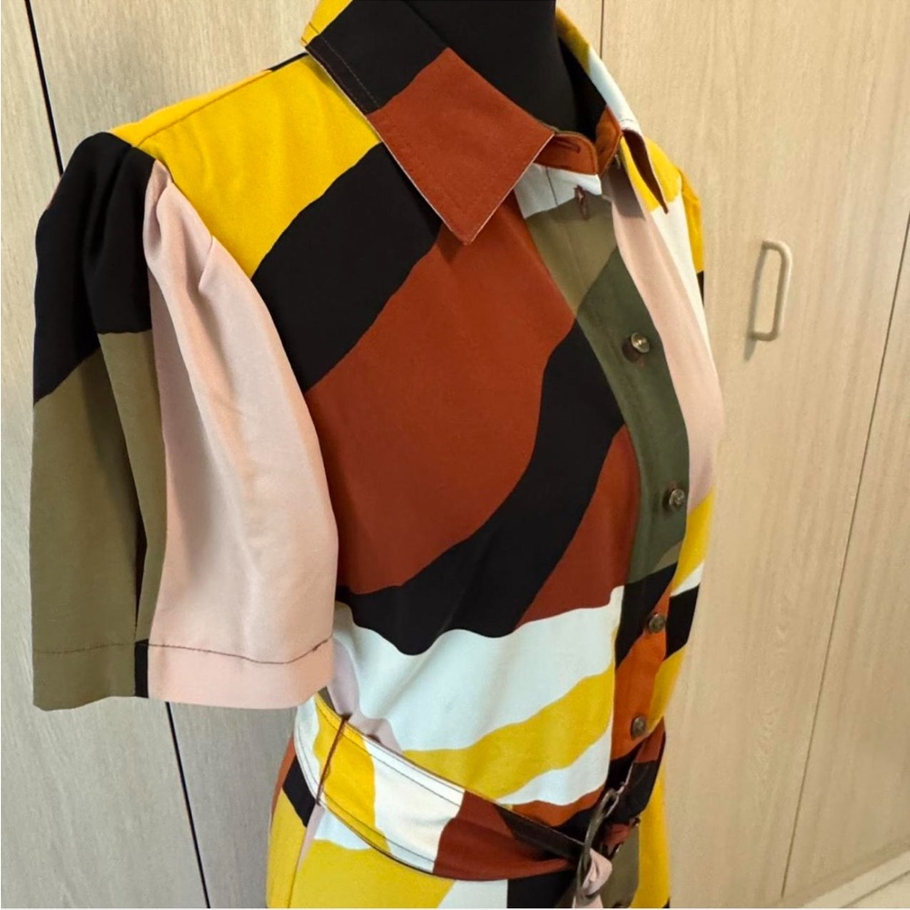 Karl Lagerfeld Multicolor Colorblock Midi Dress - Picture 4 of 8